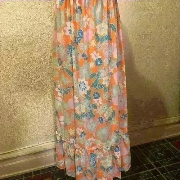 Velvet Torch Los Angeles Floral Print Tiered Midi Slip Dress Size XS - Picture 11 of 13